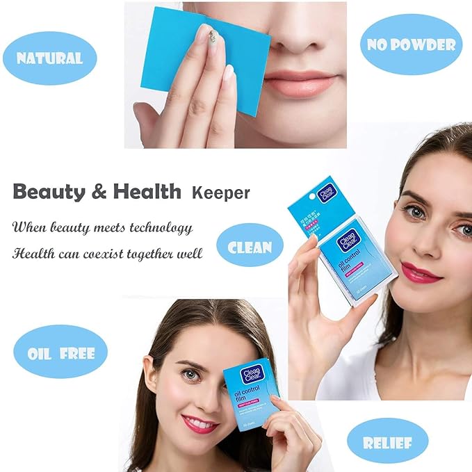 Premium Oil Control Film,Same Series with Clean&Clear Oil Absorbing Sheets,180Sheets/3Pack Larger Oil Blotting Sheets for Face,Makeup Friendly High-performance Handy Face Blotting Paper for Oily Skin-Velvo Beauty