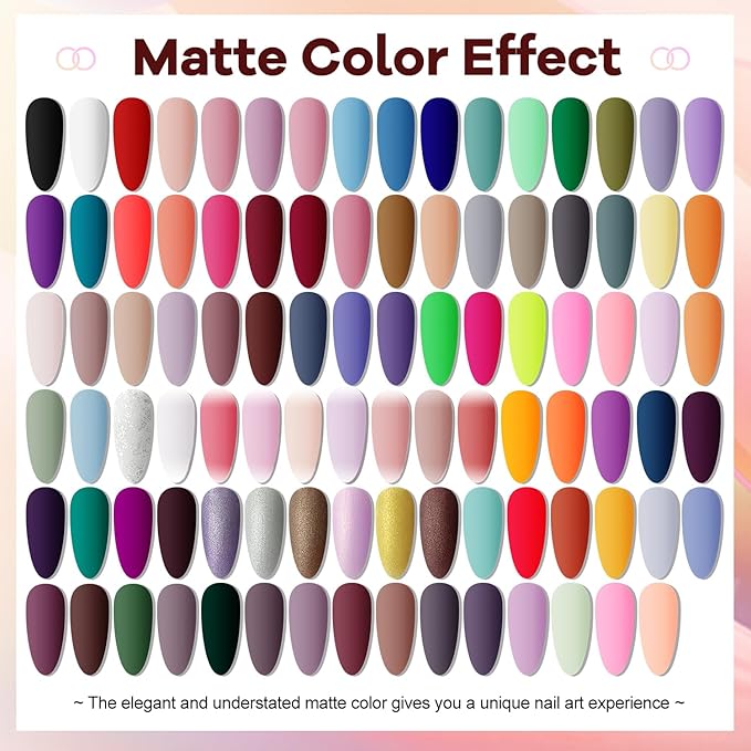 JODSONE 100 Bottles of Gel Nail Polish Kit with U V Led Light 95 Multiple Glossy Glitter Colors Mint Green Light Pink Nail Gel Base Coat Glossy and Matte Top Coat Gel Polish Kit-Velvo Beauty