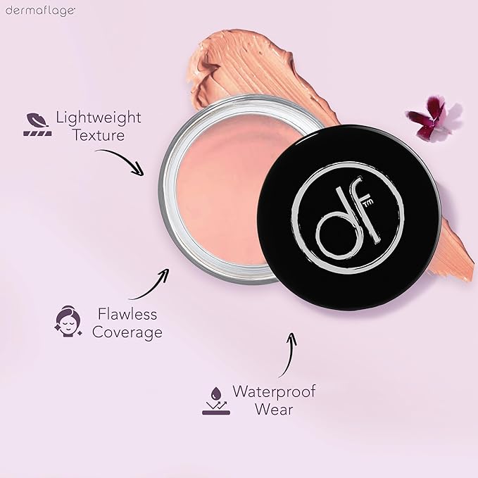 Dermaflage Waterproof Concealer Cream (Medium Cool) - Concealer Full Coverage, Matte Finish for Face & Body - Hides Dark Circles, Tattoos & Acne - Long Lasting Formula Used by Hollywood Makeup Artists-Velvo Beauty