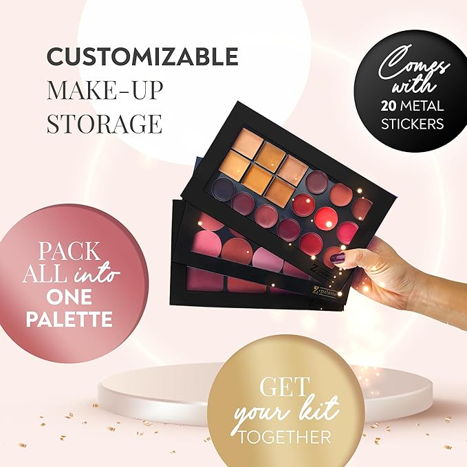 Large Magnetic Makeup Palette, Empty Magnetic Palette, Universal Magnet makeup palette for Eyeshadows, Powders, Customizable Beauty Organizer with Clear Window-Velvo Beauty