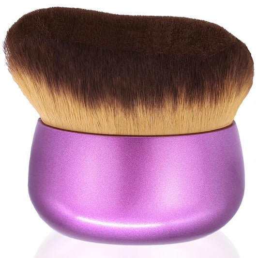 Extra Large Body Makeup Brush For Self Tanner, Leg Makeup &Bronzer Blend,75 mm Wide-headed Kabuki Brush Provides More Even &Pretty Application, Sunscreen Face& Back Makeup Brush, Wet&Dry Use- Purple-Velvo Beauty