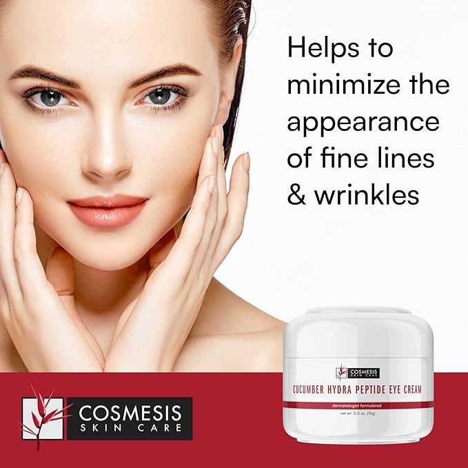 Cucumber Hydra Peptide Eye Cream - Minimize Fine Lines, Promote Smooth Skin & Protect Delicate Under-Eye Skin - 0.50 oz - Cosmesis-Velvo Beauty