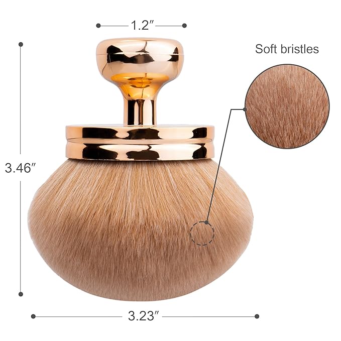 Self Tanner Brushes- Extra Large Body Makeup Brush & Back Lotion Applicator, 2 Pcs, Body, Leg and Face Kabuki Brush, Back Applicator for Self Tan, Sunscreen, Lotion, Makeup, Blend & Blur (Rose Gold)-Velvo Beauty