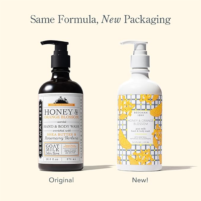Beekman 1802 Goat Milk Body Lotion, Honey & Orange Blossom - Scented - 12.5 oz - Moisturizing with Shea Butter - for Sensitive Skin - Cruelty Free - Packaging May Vary - Pump Included, Ready for Use-Velvo Beauty