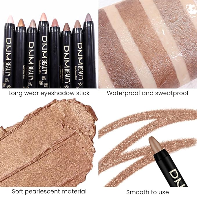 evpct Bronze Shimmer Cream Eye Shadow Brightener Sticks Set for Eyes, Bronze Shimmery Matte Pencil Eye shadow Applicator Stick Pen Palette Makeup Waterproof sombras en crema para ojos 20#-Velvo Beauty