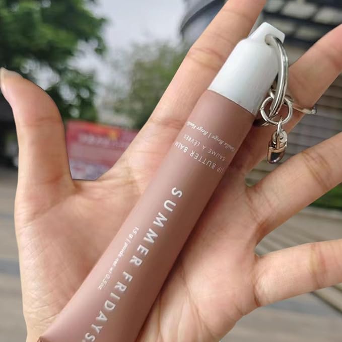 PIAOLGYI Keychain Cap for Summer Fridays,Lip Balm Replacement Cover,Attachment for Summer Fridays Lip Balm,White(ONLY Cap)-Velvo Beauty