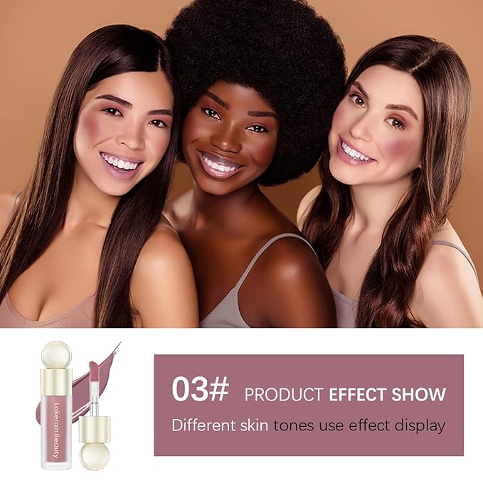 Erinde Liquid Cream Blush, Soft Dewy Face Blush, Natural Matte Finish Looking, Long-lasting Cheek Tint, Lightweight Blendable Feel, Moisturizing Face Blush for Cheek, 03-Velvo Beauty