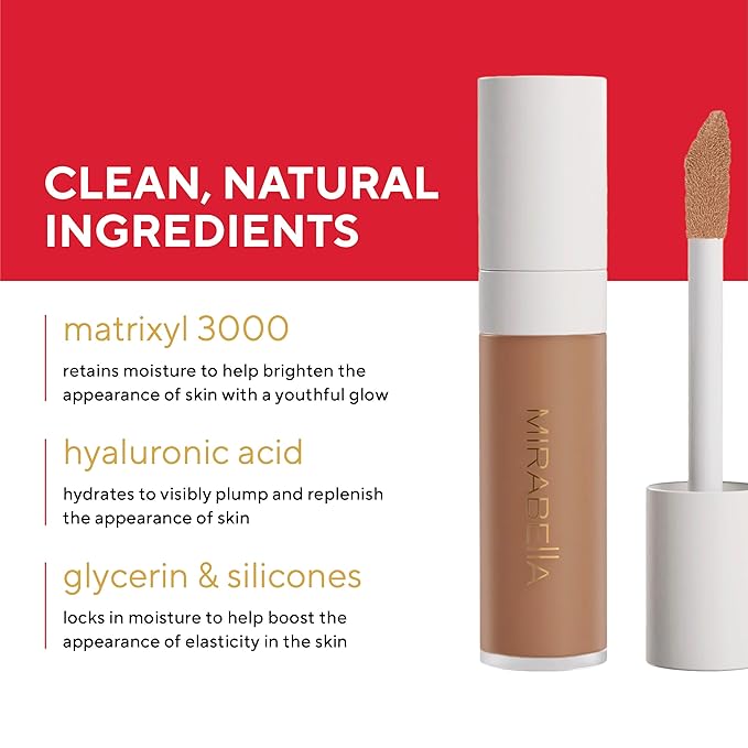 Mirabella Invincible For All Perfecting Under Eye Concealer Full Coverage - Hydrating Makeup Concealer for Dark Circles, Fine Lines & Wrinkles w/Hyaluronic Acid - Ivory I30-Velvo Beauty