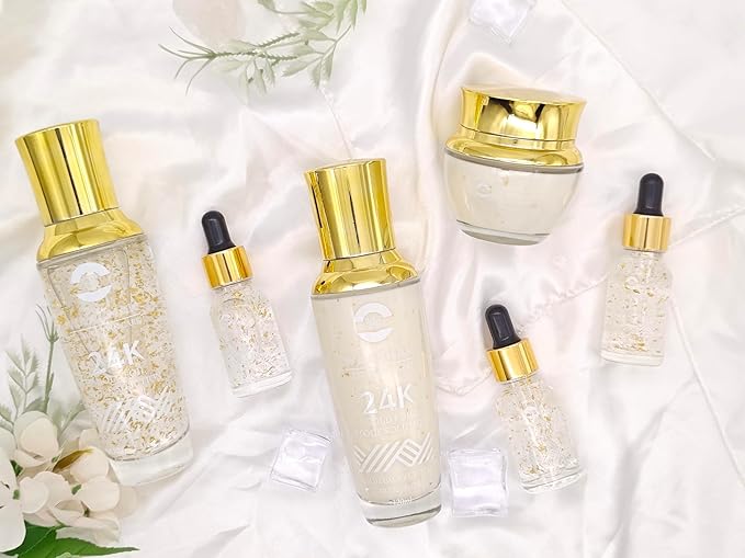 Luxury 24K Gold Moisturizing, Nourishing, Anti-Aging Moisturizer, Toner, Facial Cream & Serum Skincare Set-Velvo Beauty