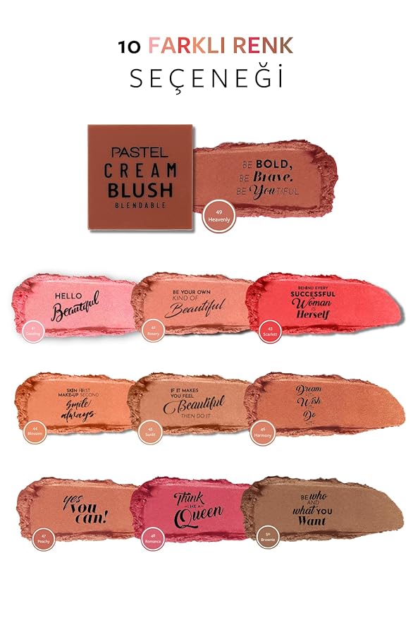 Pastel Cream Blush 49 | Fresh | Healthy & Natural Look | Ligh Weighted Formula | Sebum Control Richly Pigmented | Easily Blendable | Long Lasting | Semi Matte | 0.18 oz.-Velvo Beauty