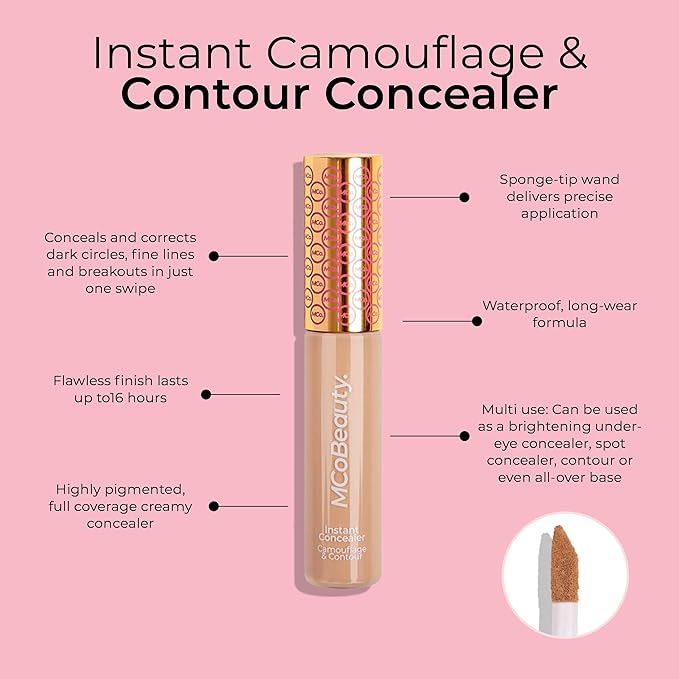 MCoBeauty Instant Concealer Camouflage & Contour, Medium Beige, Perfecting Contour with Flawless Coverage, Vegan, Cruelty Free Cosmetics-Velvo Beauty