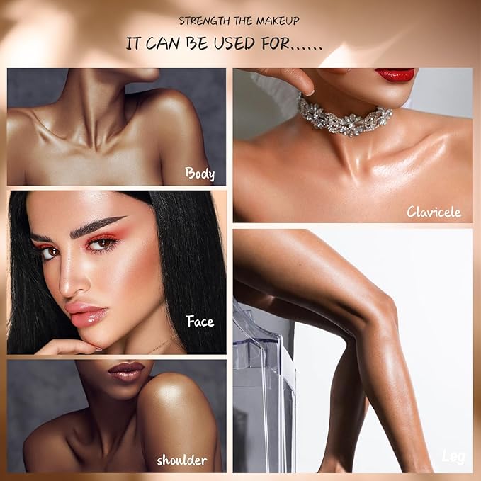 MAEPEOR Shimmer Body Luminizer 5 Colors Moisturizing Glow Illuminator Smooth and Non-sticky Summer Body Highlighter For Face & Body (80ML, 02 Gold)-Velvo Beauty