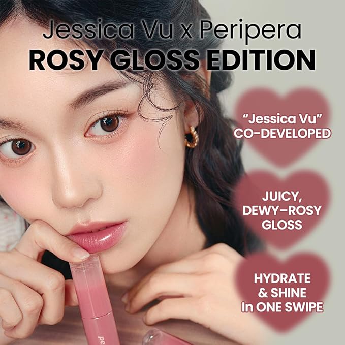 Peripera Ink Mood Glowy Tint | Lip-Plumping, Naturally Moisturizing, Lightweight, Glow-Boosting, Long-Lasting, Comfortable, Non-Sticky, Mask Friendly, No White Film 033 ROSY WISH-Velvo Beauty