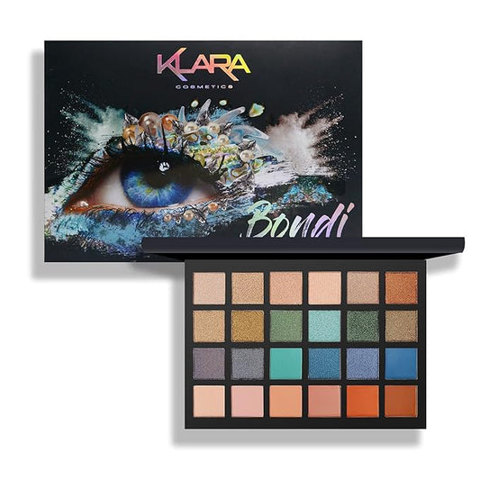 24 Shades Eyeshadow Palette -Festive Luxury Vibrant Bold Full-Color Pigment Long Lasting Matte Shimmer Eye shadow Palette (Bondi)-Velvo Beauty
