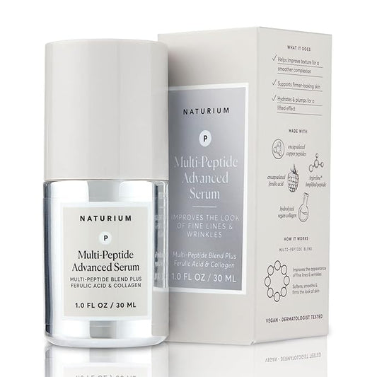 Naturium Multi-Peptide Advanced Serum, Firming & Smoothing Face Serum for Fine Lines & Wrinkles with Advanced Multi-Peptide Blend, 1 oz-Velvo Beauty