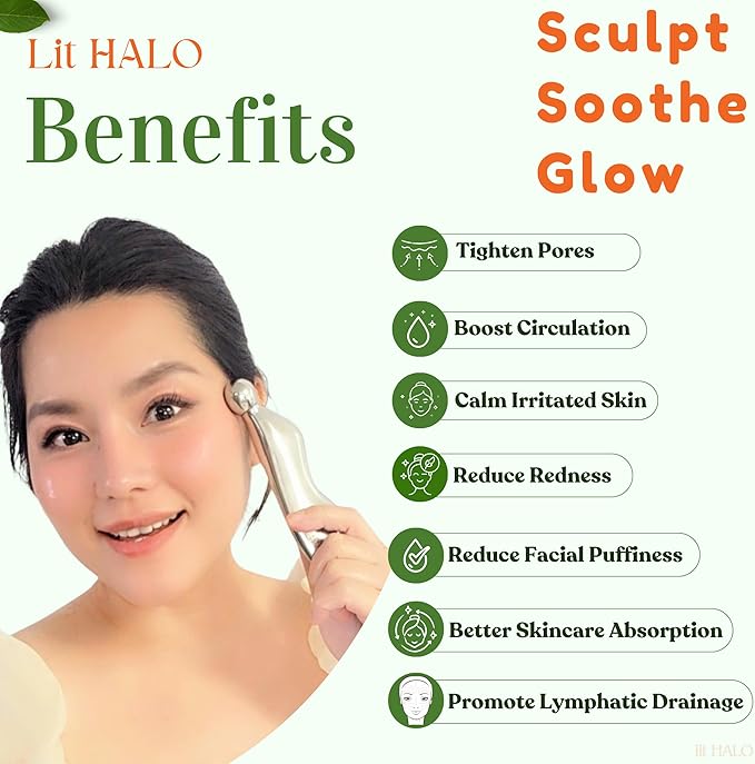 4-in-1 Gua Sha Massager: Stainless Steel Cryo Gua Sha Facial Tools for Face, Neck, Body – Lymphatic Drainage Massager, Facial Roller, Reduce Puffiness, Improve Circulation Beauty Tools-Velvo Beauty