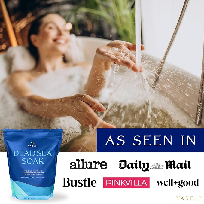Magnesium Flakes, 5lb, Dead Sea Bath and Foot Soak, Alternative to Epsom Salt with Over 250,000mg of Magnesium Chloride Per Bag-Velvo Beauty