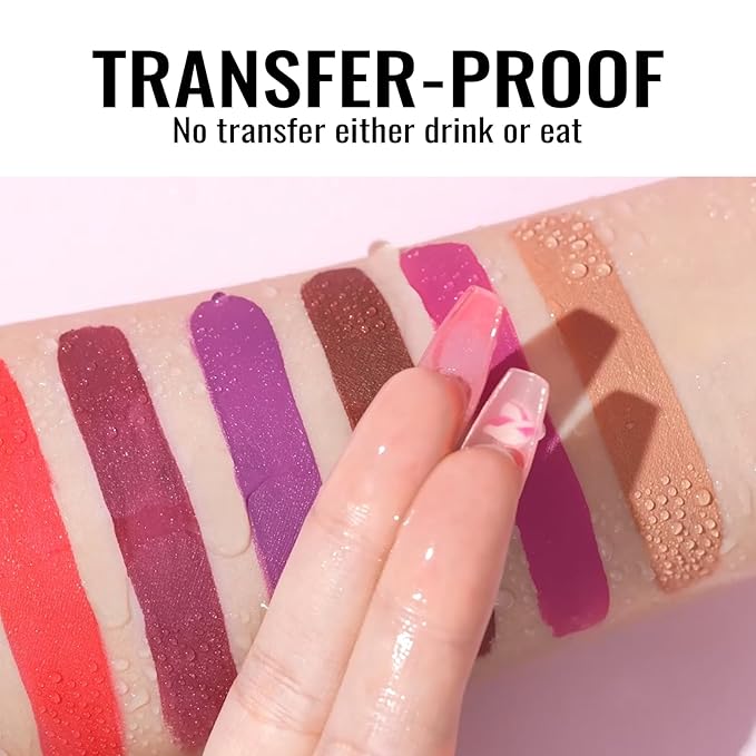 Oulac Red Matte Liquid Lipstick for Women, Long Lasting Lipstick Waterproof Lip Stain, No Transfer, Creamy High Pigmented Formula with Rose Oil, Vegan & Cruelty-Free MS07-Velvo Beauty