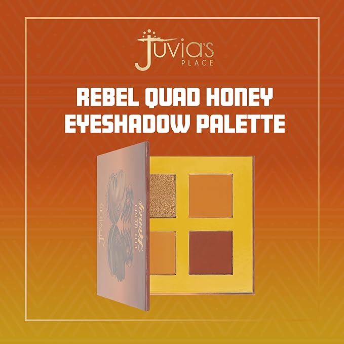 Juvia's Place Rebel Quad Honey Eyeshadow Palette - Professional Eye Makeup, Pigmented Eyeshadow Palette, Makeup Palette for Eye Color & Shine, Pressed Eyeshadow Cosmetics, Shades of 4-Velvo Beauty