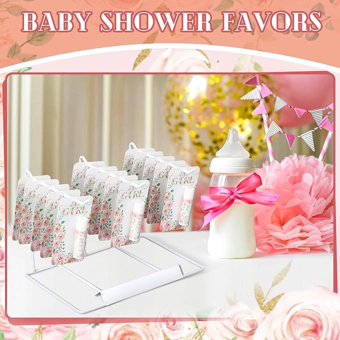 30 Sets Baby Shower Lip Balm Bulk Baby Shower Favors Pink Floral Gender Reveal Small Lip Balm wedding Thank You Gifts Honey Moisturizing Lip Balm Favors for Guest Coworkers Women Men-Velvo Beauty