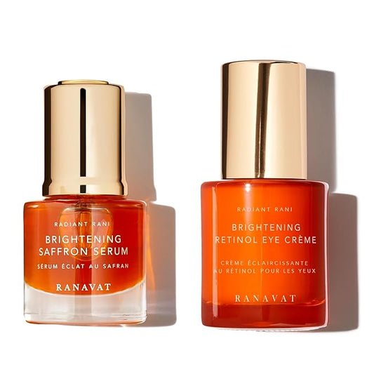 RANAVAT Radiant Rani - Brightening Saffron Serum & Retinol Eye Creme Duo - Diminish Hyperpigmentation and Increase Radiance with Facial Serum (2 Piece)-Velvo Beauty