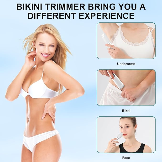 Electric Bikini Epilator for Women, 5 in 1 Hair Removal for Face, Chin, Arm, Leg, Armpit, Bikini Trimmer, IPX6 Waterproof, USB Rechargeable, Wet & Dry Lady Shaver,2 Speeds & 5 Cutter Heads-Velvo Beauty