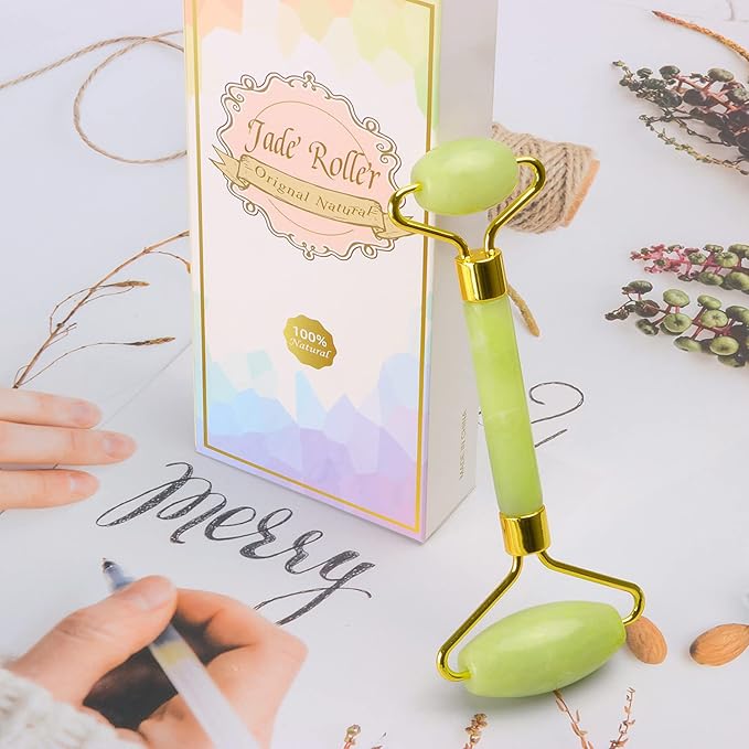Bulex 100% Natural Jade Face Roller/Anti Aging Jade Stone Massager for Face & Eye Massage - Make Your Face Skin Smoother and Looks Younger-Velvo Beauty