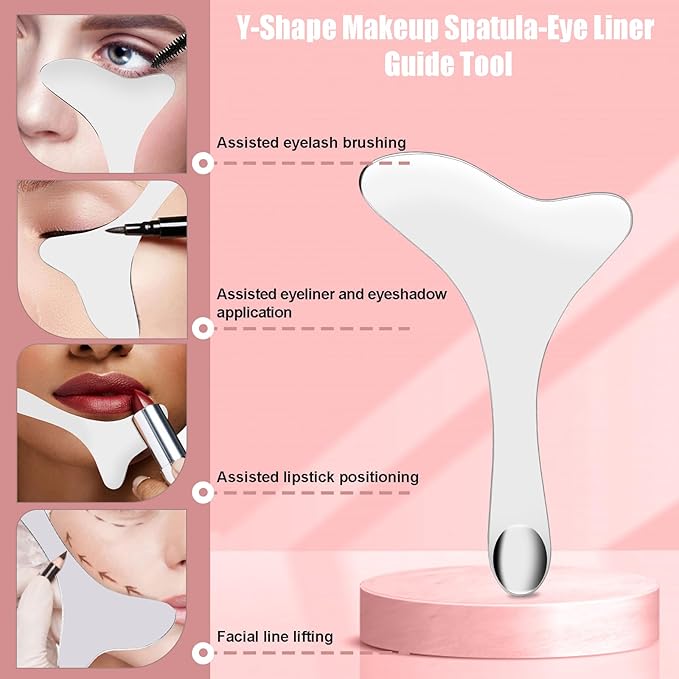4 Pcs Makeup Spatula Korean Set, Spatula Makeup Korean Foundation Spatula, Stainless Steel Cosmetic Makeup Palette, Korean Makeup Spatula, Makeup Mixing Palette Cosmetic Spatula Skin Care Spatula Tool-Velvo Beauty