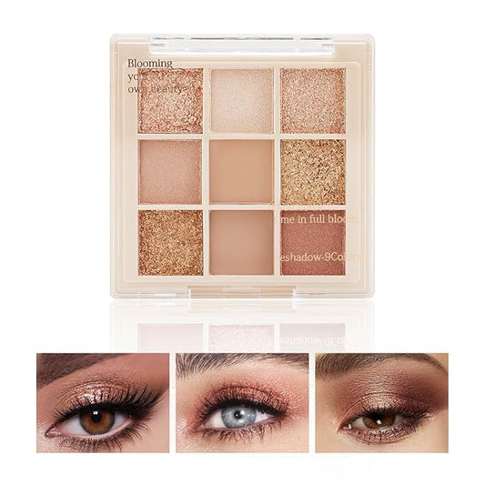 Boobeen Nude Eyeshadow Palette - Matte and Shimmer Makeup, Highly Pigmented Creamy Eye Shadow Powder, Create a Neutral Eye Look, Long Wearing-Velvo Beauty
