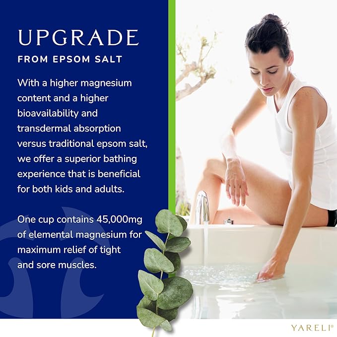 Magnesium Flakes, 5lb Eucalyptus, Dead Sea Bath and Foot Soak, Alternative to Epsom Salt with Over 250,000mg of Magnesium Chloride Per Bag-Velvo Beauty