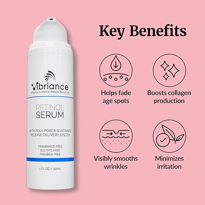 Vibriance Retinol Serum for Face - Reduces Appearance of Deep Wrinkles and Large Pores, Enhances Tone, Improves Complexion - Sensitive, Mature Skin Night Cream - 1 fl oz-Velvo Beauty