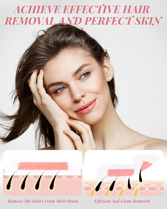 20PCS Facial Wax Strips for Hair Removal, Facial Hair Removal for Women, Waxing Kit for Women's Face, Bikini, Chest, Body, Arms, Legs, Back, & Brazilian | 20ct Waxing Strips & 4 calming Oil Wipes-Velvo Beauty