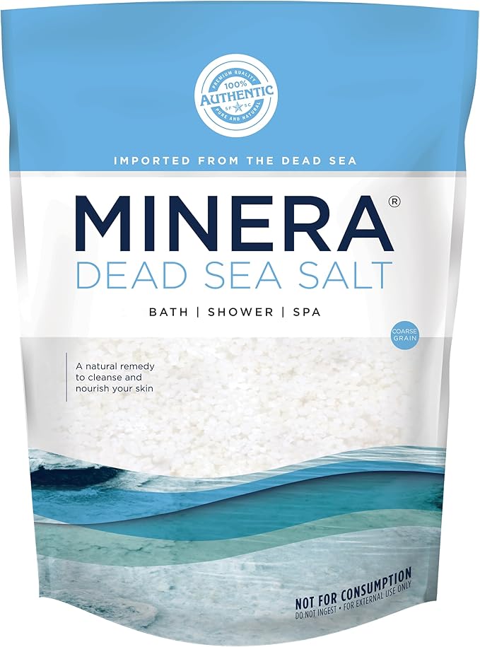 Minera Coarse Grain Dead Sea Salt for Bath & Soaking – 19 lbs, Fast-Dissolving, 100% Pure & Natural, Unscented, Skin-Nourishing Bulk Sea Salt-Velvo Beauty