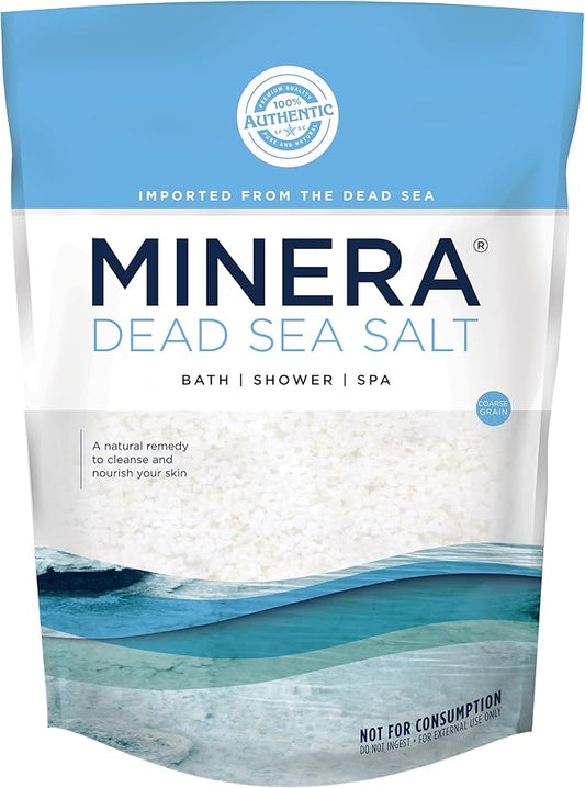 Minera Coarse Grain Dead Sea Salt for Bath & Soaking – 19 lbs, Fast-Dissolving, 100% Pure & Natural, Unscented, Skin-Nourishing Bulk Sea Salt-Velvo Beauty