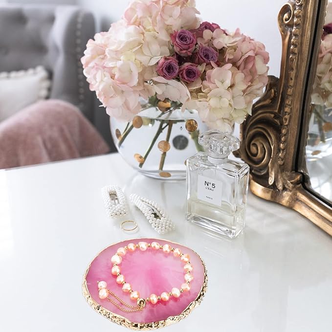 ZOOFOX 6 Pieces Resin Nail Art Palette, Nail Art Painting Mixed Color Palette with Gold Edge, Nail Gel Color Makeup Display Board-Velvo Beauty