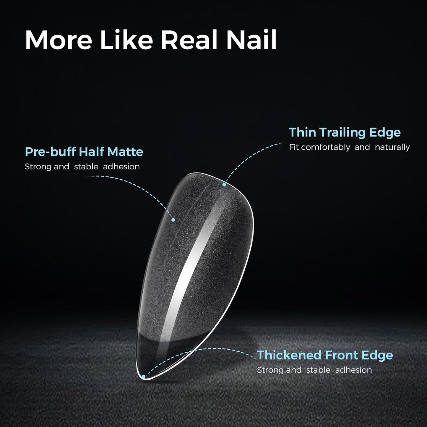 TOMICCA Short Almond Nail Tips, 15 Sizes 240Pcs Acrylic Nail Kit with Almond Nail Tips - Clear Press-On Nails for Extension, DIY Manicure Set, Gel & Acrylic Nail Tips Natural Fake Nails-Velvo Beauty