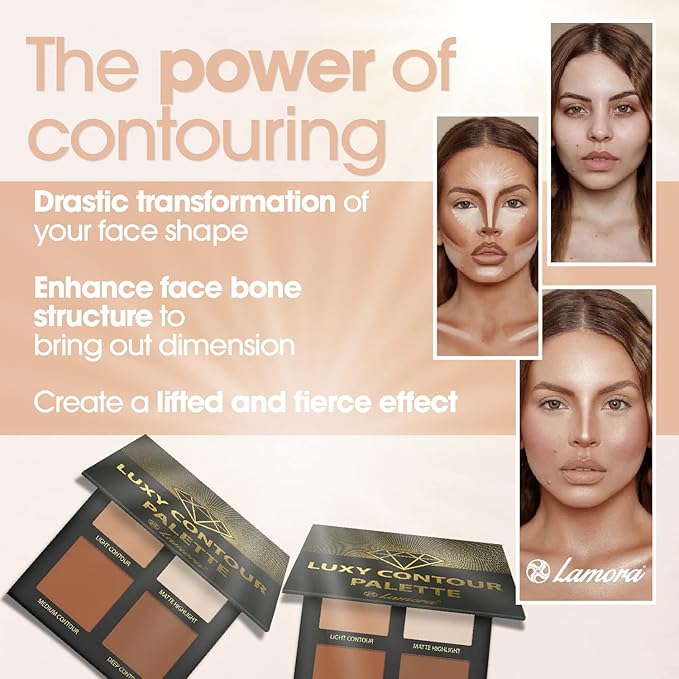 Contour Palette Powder Contour Kit - Contouring Makeup Palette With Mirror - 4 Highly Pigmented Matte Colors For Contouring And Highlighting - Vegan, Cruelty Free And Hypoallergenic-Velvo Beauty