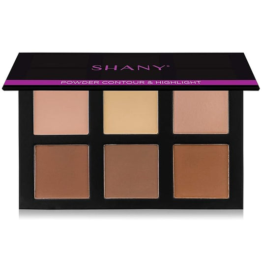 SHANY Powder Contour & Highlight Makeup Palette with Mirror - 6 Color Contour Palette - CONTOUR-Velvo Beauty