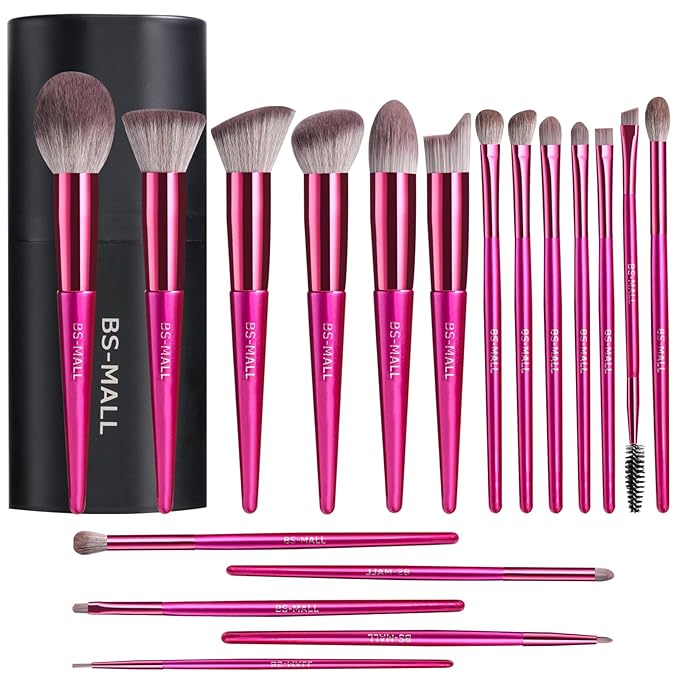 BS-MALL Makeup Brush Set 18 Pcs Premium Synthetic Foundation Powder Concealers Eye shadows Blush Makeup Brushes with black case-Velvo Beauty