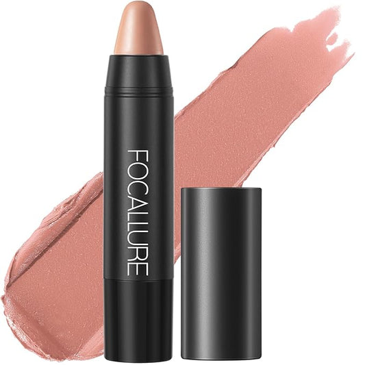 FOCALLURE Ultra Chic Matte Lipstick,Rich Vitamin E Lip Crayon,Lightweight Matte Color without Drying or Fading,Long Lasting Waterproof Lips Makeup,NUDE DESERT-Velvo Beauty