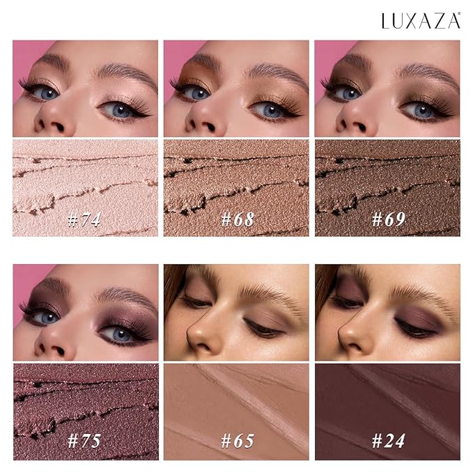 Neutral Eyeshadow Stick Makeup 6PCS Set, Brown Metallic Shimmer Matte Cream Eye Shadow Eyeliner Brightener Pencil Crayon - GRAPE WINE-Velvo Beauty