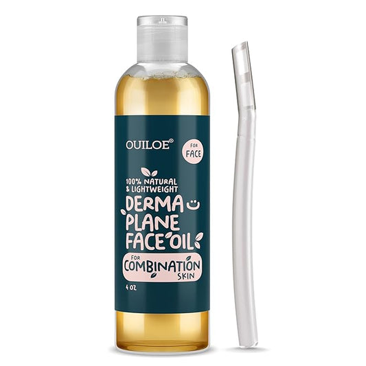 Dermaplane Oil, Face Shaving Oil for Women with Combination Skin - Lightweight & Natural Facial Shave Oil - Use with a Dermaplaning Tool, Razor, Shaver or Microblade for Close Shave 4 oz by Ouiloe-Velvo Beauty