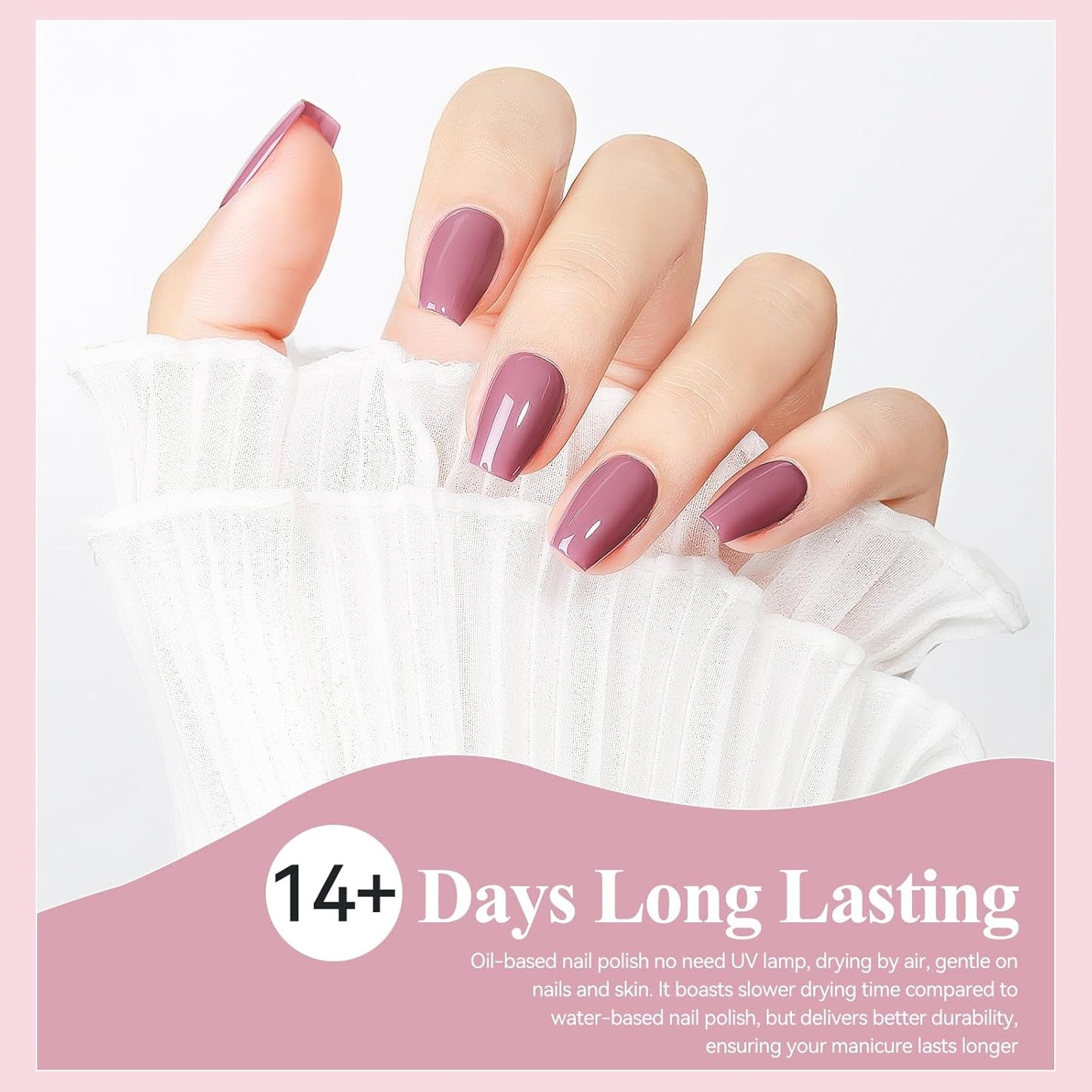 Quick Dry Nail Polish, Nail Lacquer Non-Gel Nail Art Polish for Fall and Winter, Air Fast Drying Nail Pigment High Coverage Fingernail Concealer Polish, 1PC 12ML Long Last-Velvo Beauty