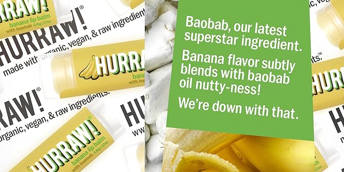 Hurraw! Banana, Apple, Pineapple Lip Balms, 3 Pack Bundle: Organic, Certified Vegan, Cruelty and Gluten Free. Non-GMO, 100% Natural. Bee, Shea, Soy & Palm Free. Made in USA-Velvo Beauty