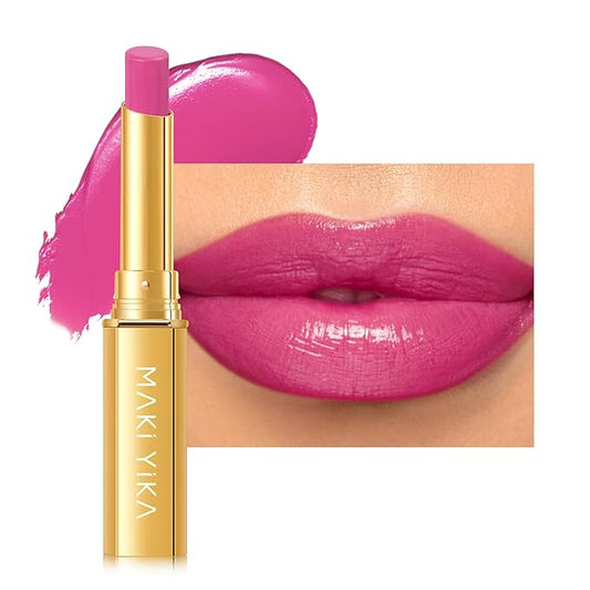 MAKI YIKA Hot Pink Lipstick for Women Moisture Hydrate Lipsticks Glossy Pink Lipsticks Sheer Finish Lightweight Tinted Lip Balm (Z06 Rose Up)-Velvo Beauty