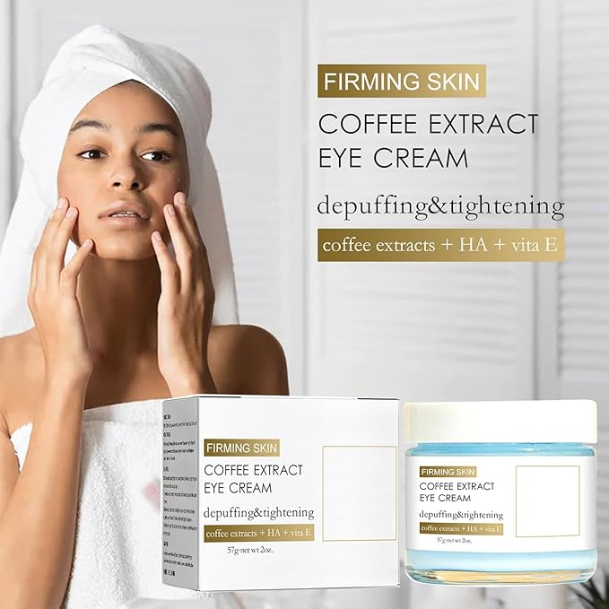 2PCS Caffeine Eye Cream for Dark Circles and Puffiness, Anti-Wrinkle Stay-Up Late Retinol Eye Cream, Tightening & Firming Skin, Dilute Dark Circles-Velvo Beauty