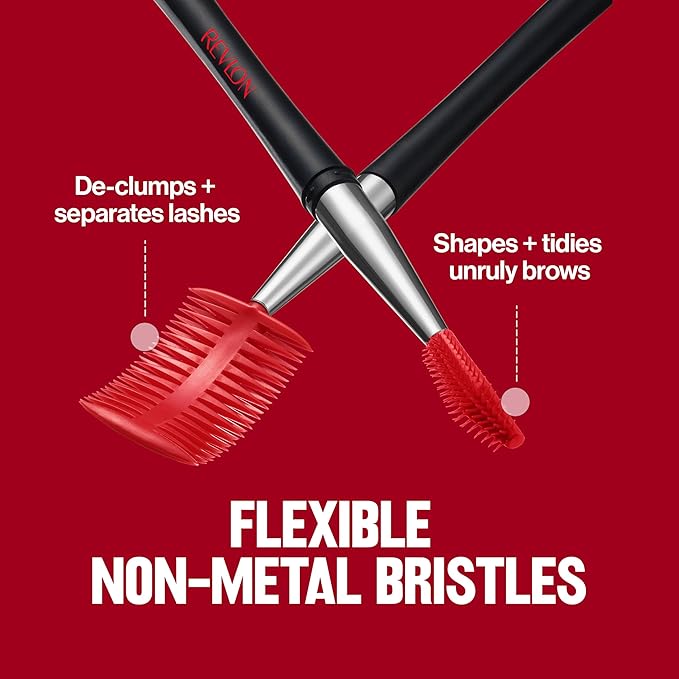 Revlon Lash & Brow Styling Tool, Dual Ended Eyelash Separator & Eyebrow Brush Spoolie, Works with Mascara & Brow Makeup, 1 count-Velvo Beauty