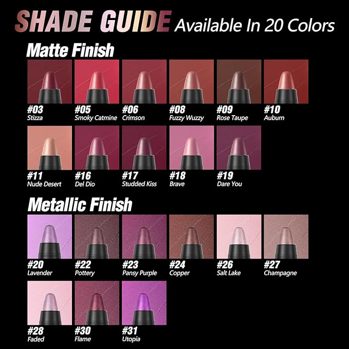 FOCALLURE Ultra Chic Metallic Lipstick,Rich Vitamin E Lip Crayon,Lightweight Shinning Color without Drying or Fading,Long Lasting Lips Makeup,#28 Faded-Velvo Beauty