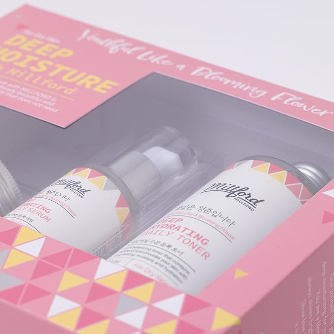 Deep Moisture Skincare Set with Panthenol and Hyaluronic Acid for Dry Skin, Moisturizing, Hydrating, Soothing, Face Moisturizing Set, Korean Skin Care, Gift Set-Velvo Beauty