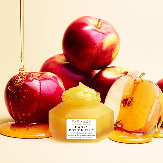 Farmacy Hydrating Face Mask - Honey Potion Plus Nourishing Skincare Facial Mask with Niacinamide, Ceramides + Pro-Vitamin B5 to Protect + Replenish Moisture Barrier (50g)-Velvo Beauty